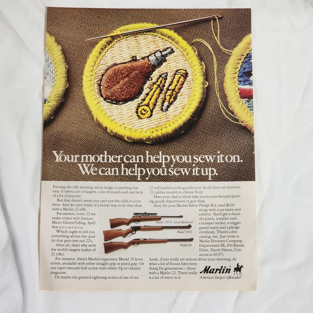 Vintage Print Ad MARLIN America's largest riflemaker rifle gun clipping 1990s